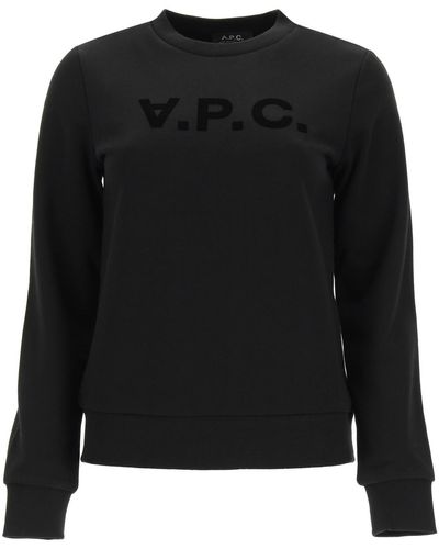 A.P.C. APC VPC Flock-Logo-Sweatshirt - Schwarz