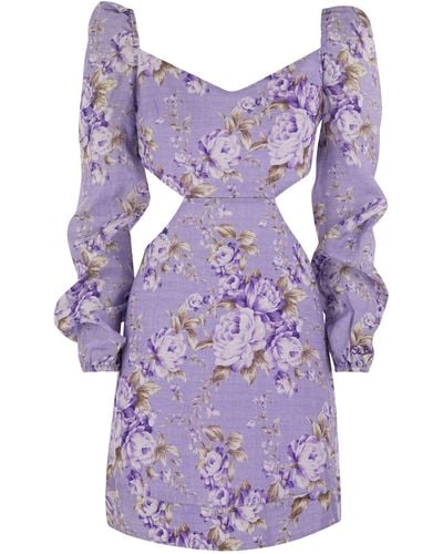 Mc2 Saint Barth JARA Mini robe avec des fleurs - Violet
