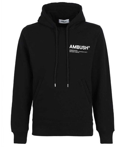Ambush Sweat-shirt de logo en coton d'embuscade - Noir