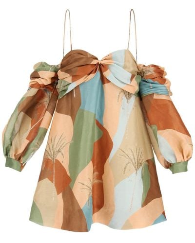 Raquel Diniz 'Abby' Linen Silk Mini Vestido - Multicolor