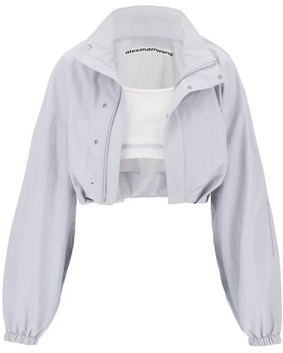 Alexander Wang Cropped Jacket With Integrated Top - White