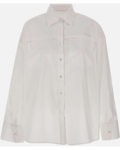 Remain Weiße Baumwollpopelin-Oversize-Hemd