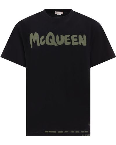 Alexander McQueen Alexander MC Königin MC Königin Graffiti T -Shirt - Schwarz