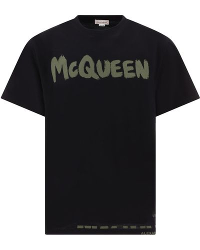 Alexander McQueen Alexander Mc Queen Mc Queen Graffiti T Shirt - Black