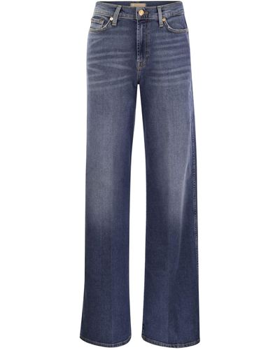 7 For All Mankind 7 Voor Alle Mensheid Lotta Luxe Vintage Hoge Taille Jeans - Blauw