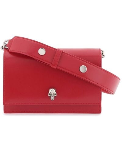 Alexander McQueen Small Leather Skull Bag - Red