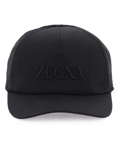 Zegna Baseball Cap Met Logo -borduurwerk - Zwart