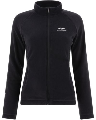 Balenciaga Reißverschluss auf Sweatshirt mit Logo - Schwarz