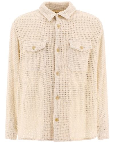 AURALEE "Homespun Summer Tweed" Shirt - Natural