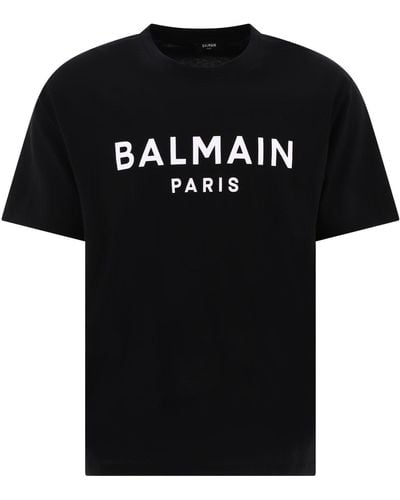 Balmain Camiseta de estampado de logotipo de - Negro