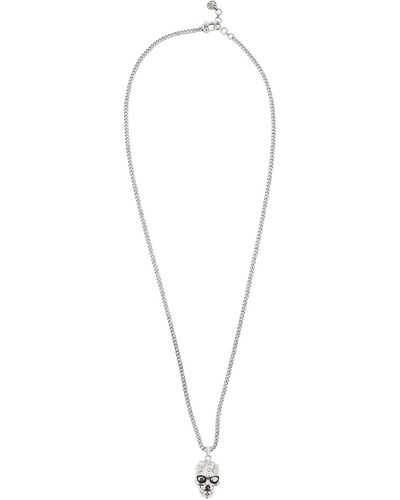 Alexander McQueen Skull Knuckle Halskette - Weiß