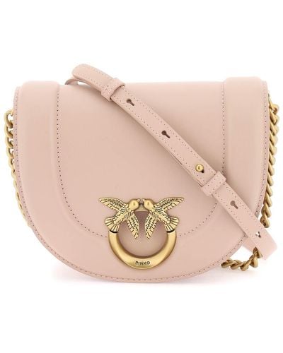 Pinko Mini Love Bag Klicken Sie auf runde Leder -Umhängetasche - Pink