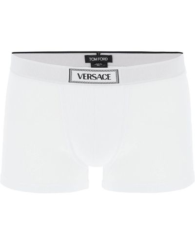 Versace Intime Boxer Shorts mit Logo -Band - Weiß