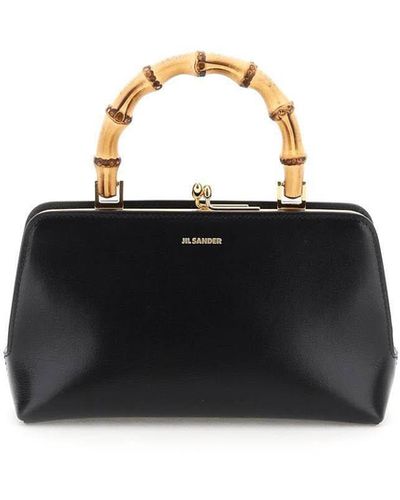 Jil Sander Goki Bamboo Mini Handtas - Zwart