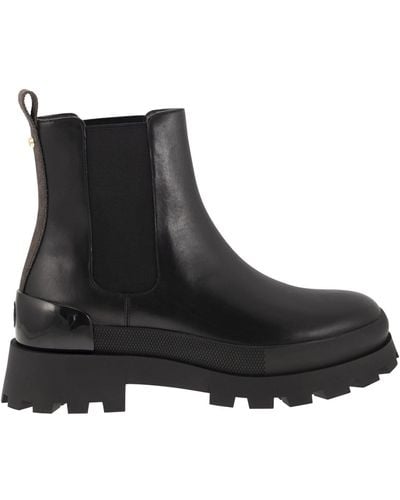 Michael Kors Rowan Leather Chelsea Boot avec logo - Noir
