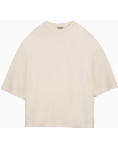 Fear Of God Cream Coloured Oversize Cotton T Shirt - Natural