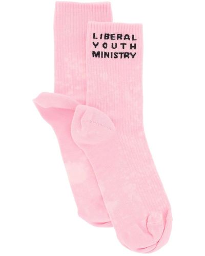 Liberal Youth Ministry Logo Sport Socks - Pink