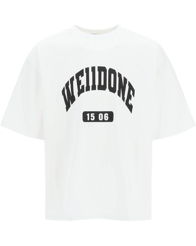 we11done We11 Gedaan Old School Campus Logo Print T Shirt - Meerkleurig