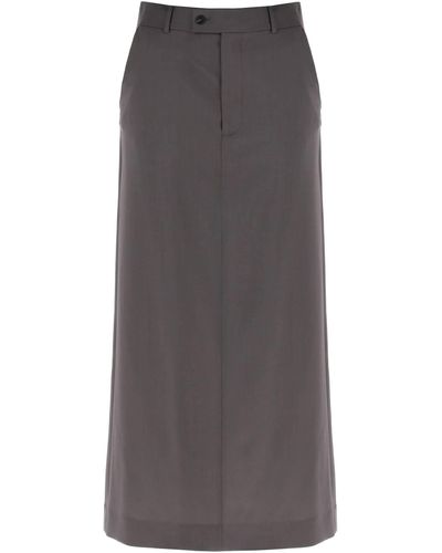 MM6 by Maison Martin Margiela Maxi Skirt With Tieable Panel - Gray