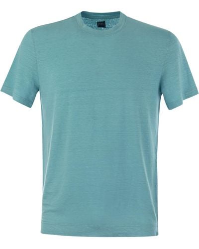 Fedeli Linnen Flex T -shirt - Blauw