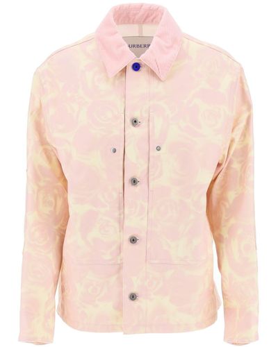 Burberry "Canvas Workwear -Jacke mit Rosendruck - Pink