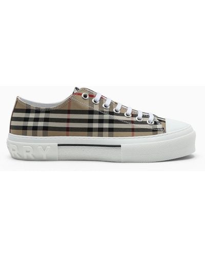 Burberry Sneakers With Vintage Check Motif - Gray