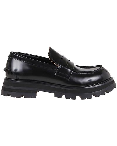 Alexander McQueen Lederen Loafers - Zwart