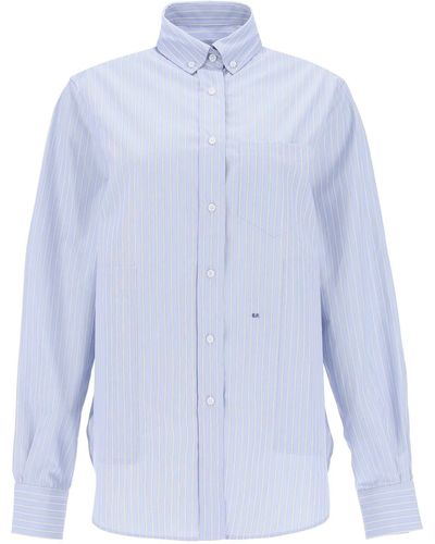 Saks Potts William Striped Shirt - Blauw