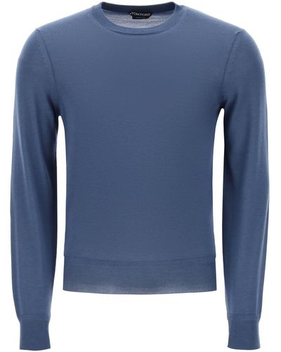 Tom Ford Light Silk Cashmere Sweater - Blauw