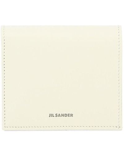 Jil Sander Billetera plegada con logotipo en relieve V - Blanco