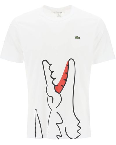 Comme des Garçons Comme des Garcons -Shirts X Lacoste T -Shirt mit Grafikdruck - Blanc