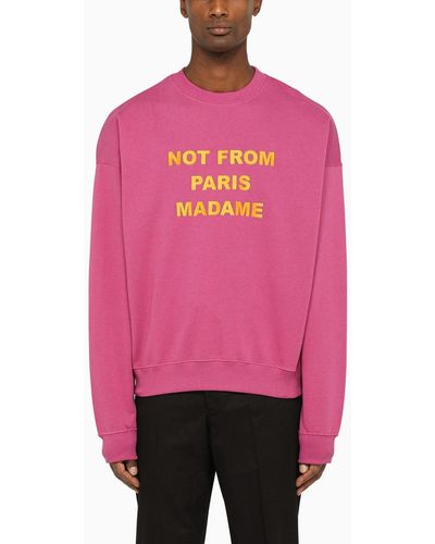 Drole de Monsieur Hellviolettes Crew Neck Sweatshirt mit Slogan - Pink