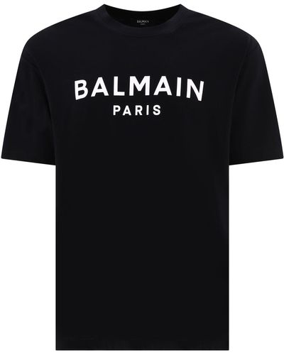 Balmain T-Shirt Mit Logo-Druck - Schwarz