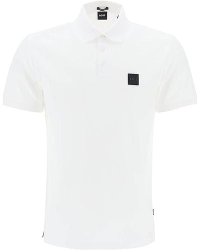 BOSS Mercerisierte Baumwollpolo -Hemd - Weiß