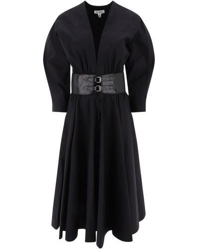 Alaïa Poplin Cross Belt Dress - Black
