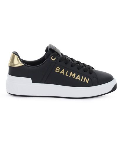 Balmain Leather B Court Sneakers - Zwart