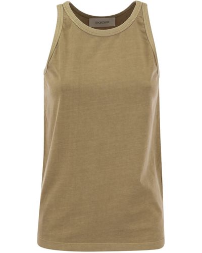 Sportmax Edicola Katoenen Mouwloze Top - Naturel