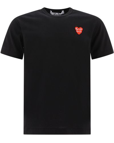 COMME DES GARÇONS PLAY Comme Des Garçons Spelen "double Heart" T -shirt - Zwart