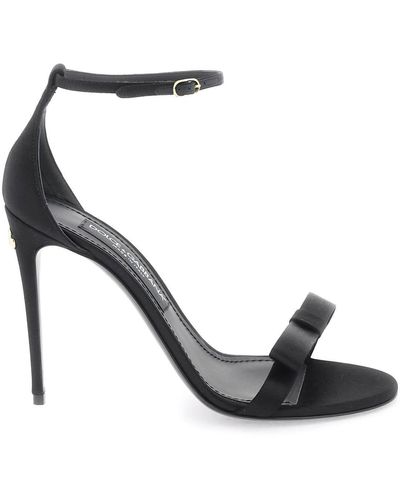 Dolce & Gabbana Satijnen Sandalen Voor Elegant - Zwart