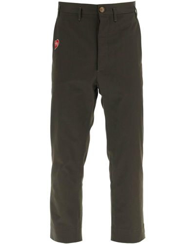 Vivienne Westwood Pantalon de croisière avec un logo en forme de cœur brodé - Gris