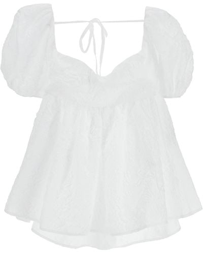 Cecilie Bahnsen 'Sari' Top - Blanc