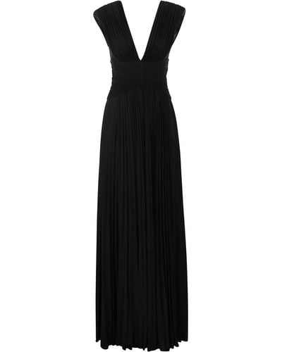 Elisabetta Franchi Carpet Lurex Jersey Dress With Necklace - Black