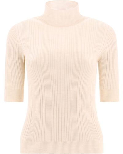 Peserico Ribbed Turtleneck Sweater - Natural