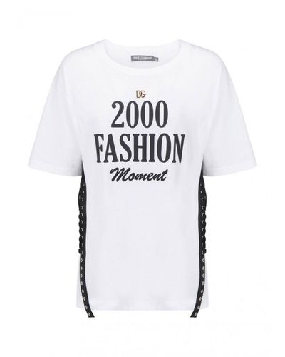 Dolce & Gabbana Gedetailleerd T-shirt Met Veters - Wit