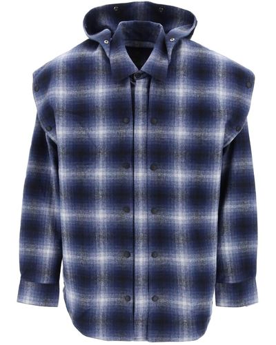 Y. Project Flanell Overshirt - Blau
