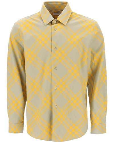 Burberry Flanellen Overhemd Met Ruitmotief - Geel