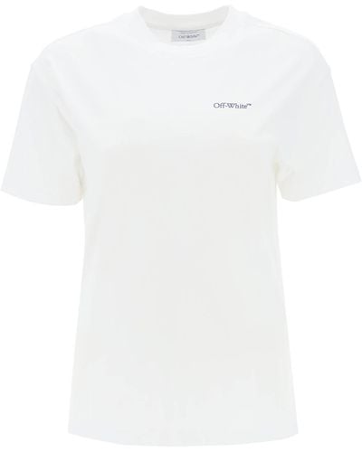 Off-White c/o Virgil Abloh T -Shirt mit Rückenstickerei - Weiß
