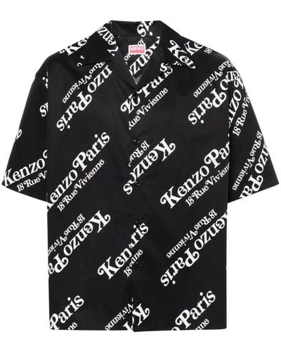 KENZO Overhemd Met Logoprint - Zwart