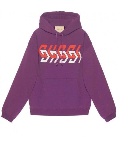 Gucci Bedrukt Logo Sweatshirt - Paars