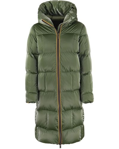 K-Way Ou en veste à capuche longue - Vert